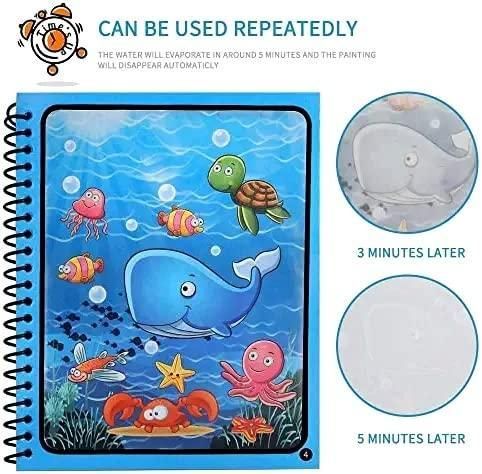MagicSplash Reusable Water Coloring Book – Quick Dry Edition