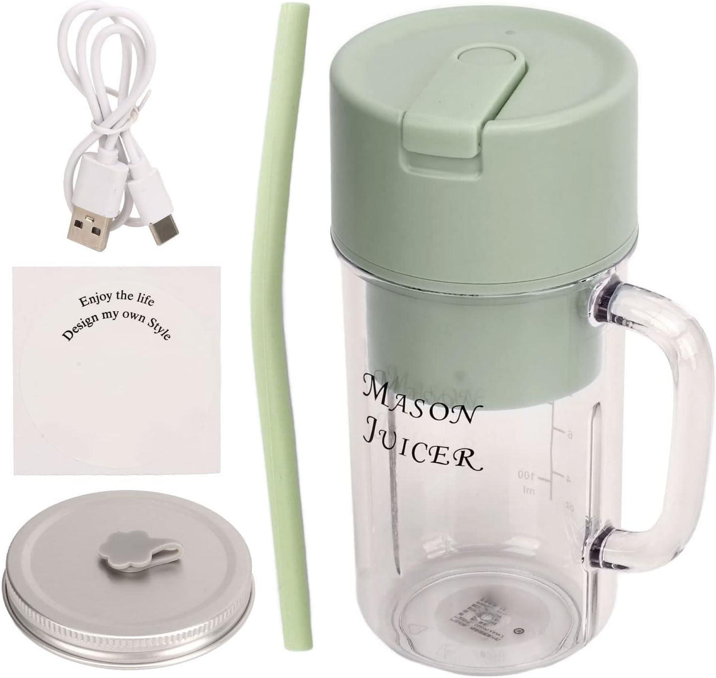 PowerSip USB Rechargeable Mini Blender – 6 Blade Turbo | 350ML | Portable Smoothie & Shake Maker
