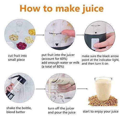 TurboBlend™ 6-Blade Portable USB Juicer (380 ml)