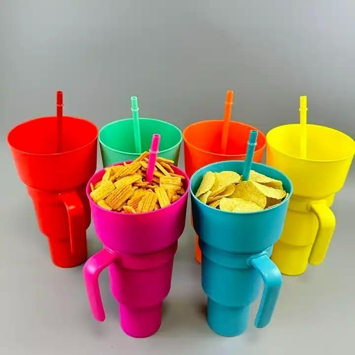 HydraSnack BPA-Free 2-in-1 Cup with Bowl & Straw – 900ml