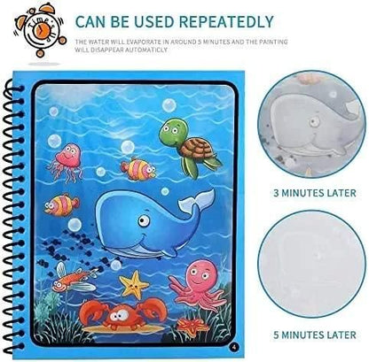 MagicSplash Reusable Water Coloring Book – Quick Dry Edition