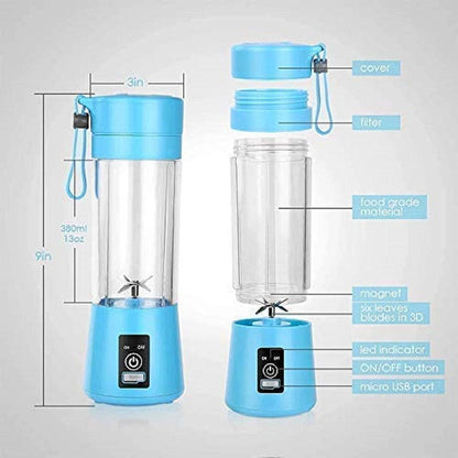TurboBlend™ 6-Blade Portable USB Juicer (380 ml)