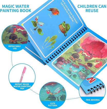 MagicSplash Reusable Water Coloring Book – Quick Dry Edition