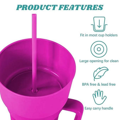 HydraSnack BPA-Free 2-in-1 Cup with Bowl & Straw – 900ml